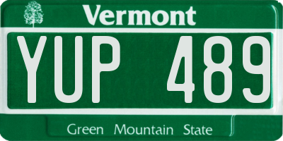VT license plate YUP489
