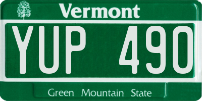 VT license plate YUP490