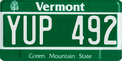 VT license plate YUP492