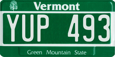 VT license plate YUP493