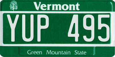 VT license plate YUP495