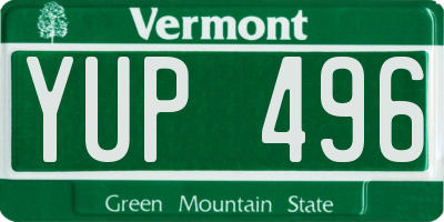 VT license plate YUP496
