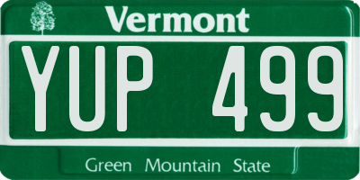 VT license plate YUP499