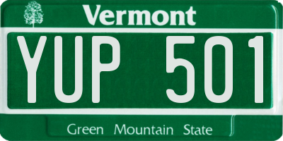 VT license plate YUP501