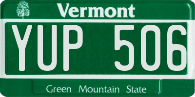 VT license plate YUP506