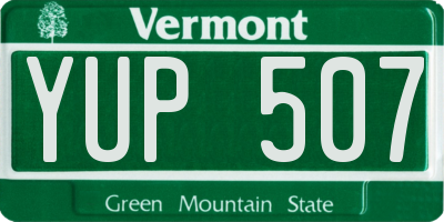 VT license plate YUP507