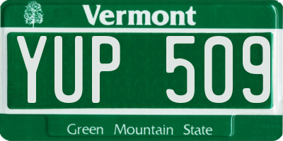 VT license plate YUP509