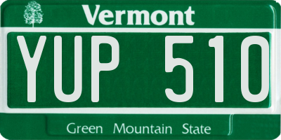 VT license plate YUP510