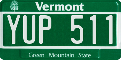 VT license plate YUP511