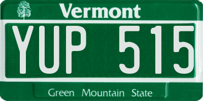 VT license plate YUP515