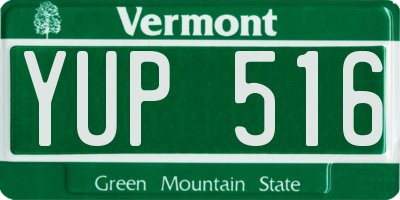 VT license plate YUP516