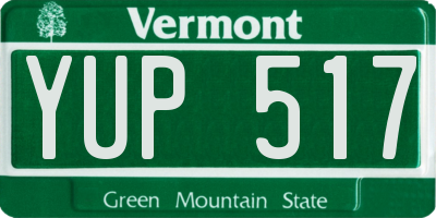 VT license plate YUP517