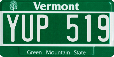 VT license plate YUP519