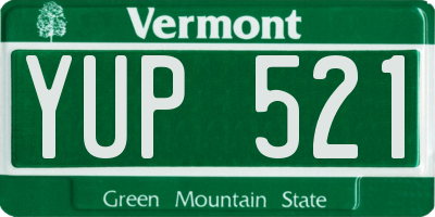 VT license plate YUP521