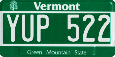 VT license plate YUP522