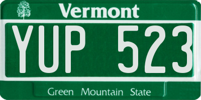 VT license plate YUP523