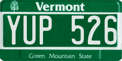 VT license plate YUP526
