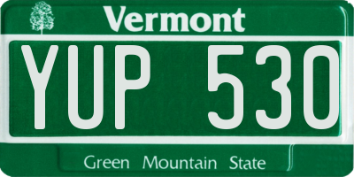 VT license plate YUP530