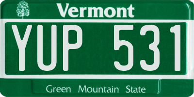 VT license plate YUP531