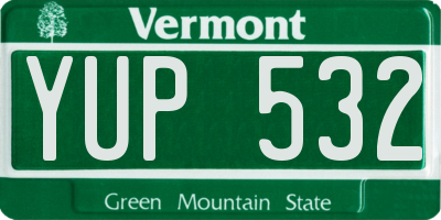 VT license plate YUP532