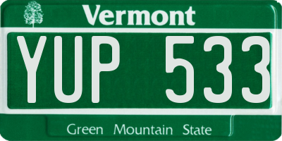 VT license plate YUP533