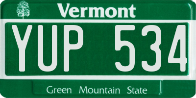 VT license plate YUP534
