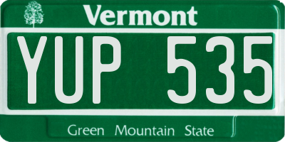 VT license plate YUP535