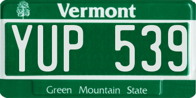 VT license plate YUP539