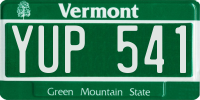 VT license plate YUP541