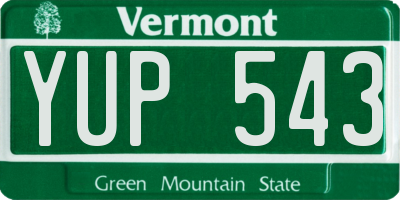 VT license plate YUP543