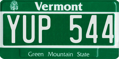 VT license plate YUP544
