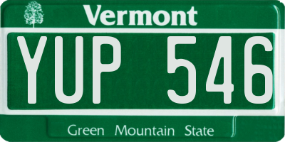 VT license plate YUP546