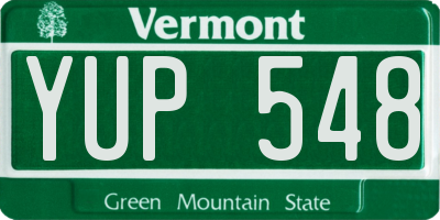 VT license plate YUP548