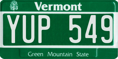 VT license plate YUP549