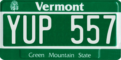 VT license plate YUP557