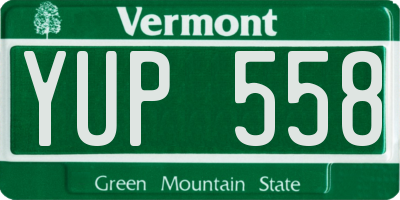 VT license plate YUP558