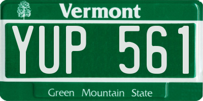 VT license plate YUP561