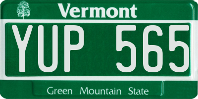 VT license plate YUP565