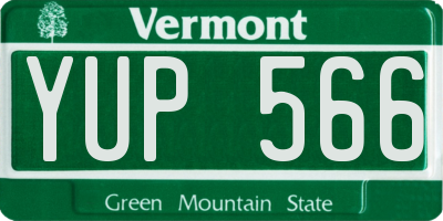 VT license plate YUP566
