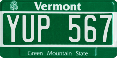 VT license plate YUP567
