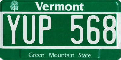VT license plate YUP568