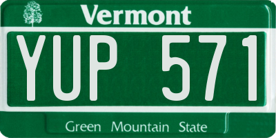 VT license plate YUP571