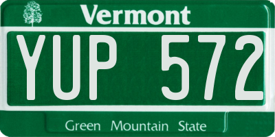 VT license plate YUP572