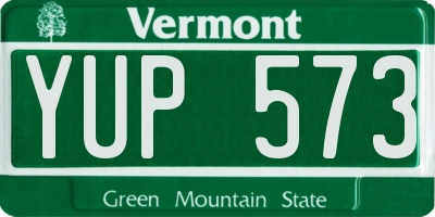 VT license plate YUP573