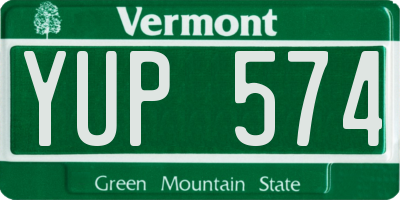 VT license plate YUP574