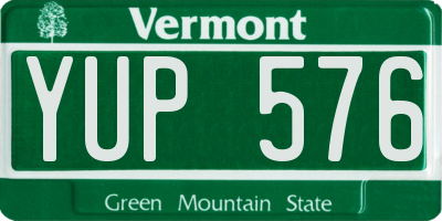 VT license plate YUP576