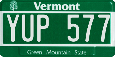 VT license plate YUP577