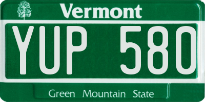 VT license plate YUP580