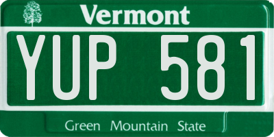 VT license plate YUP581