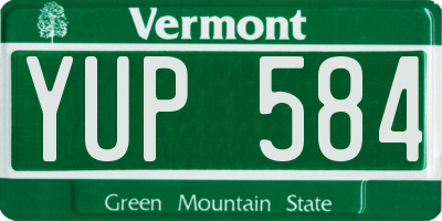 VT license plate YUP584